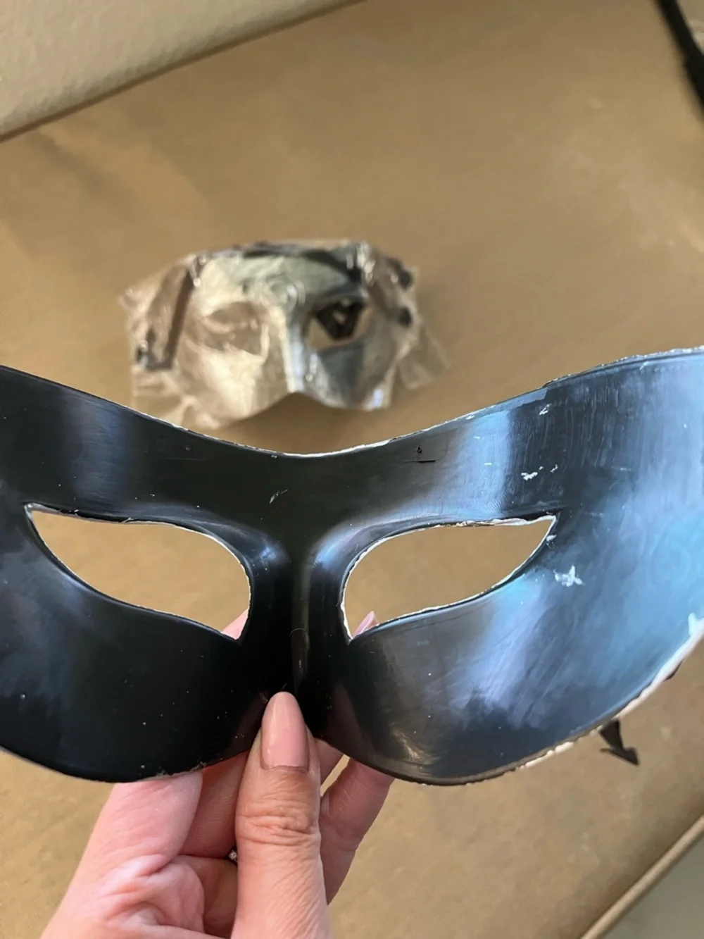 Silver Venetian-Style Face Masks - Elegant Masquerade Party Mask